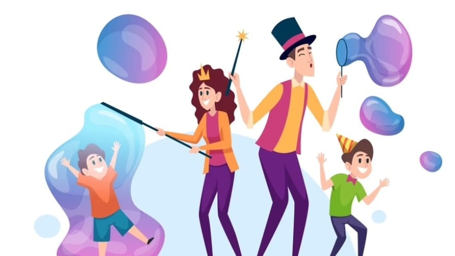 bubble-show-water-entertainment-for-kids-vector-45047076